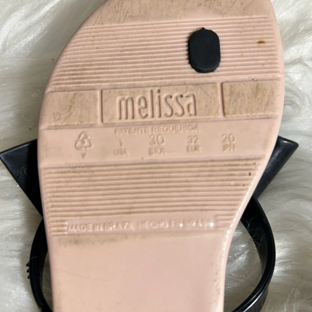 Melissa Harmonic Bow III Two Tone Bow Flat Thong Sandal Kids Size 1